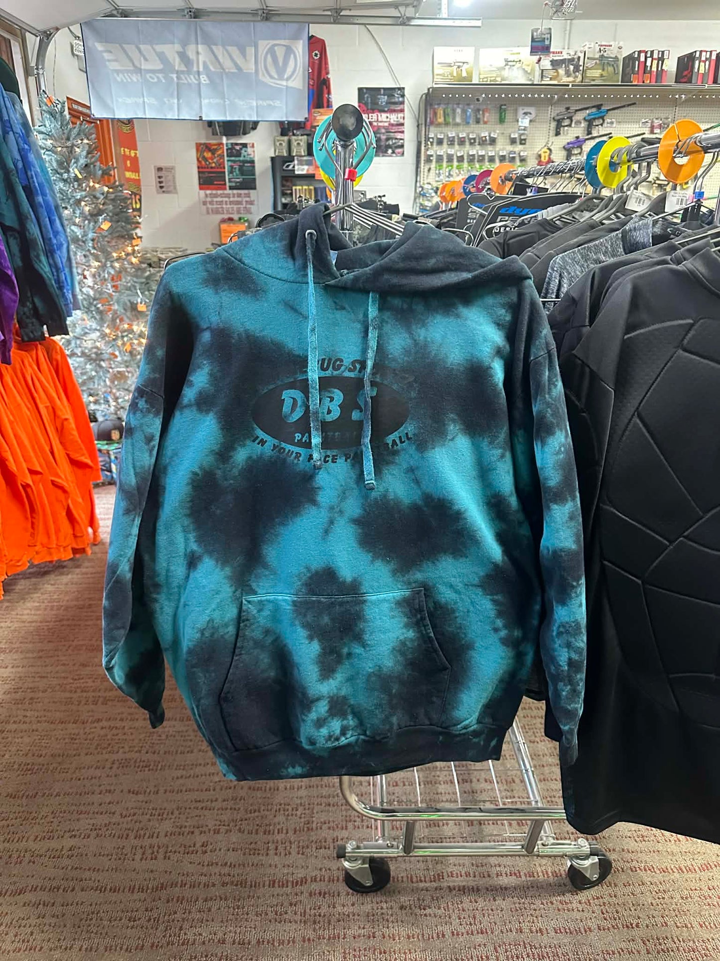DBS HOODIE - Teal/Black Tie Dye