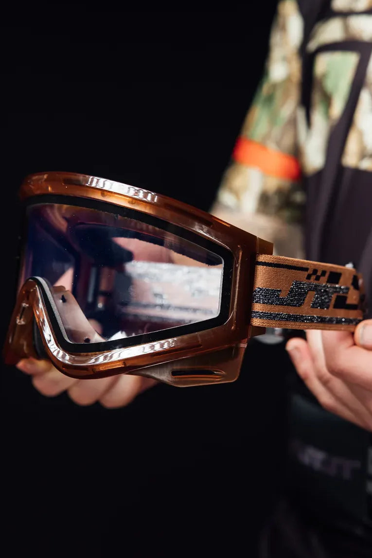 JT QLS Complete Goggle Frame - Brown W/ Clear Lens