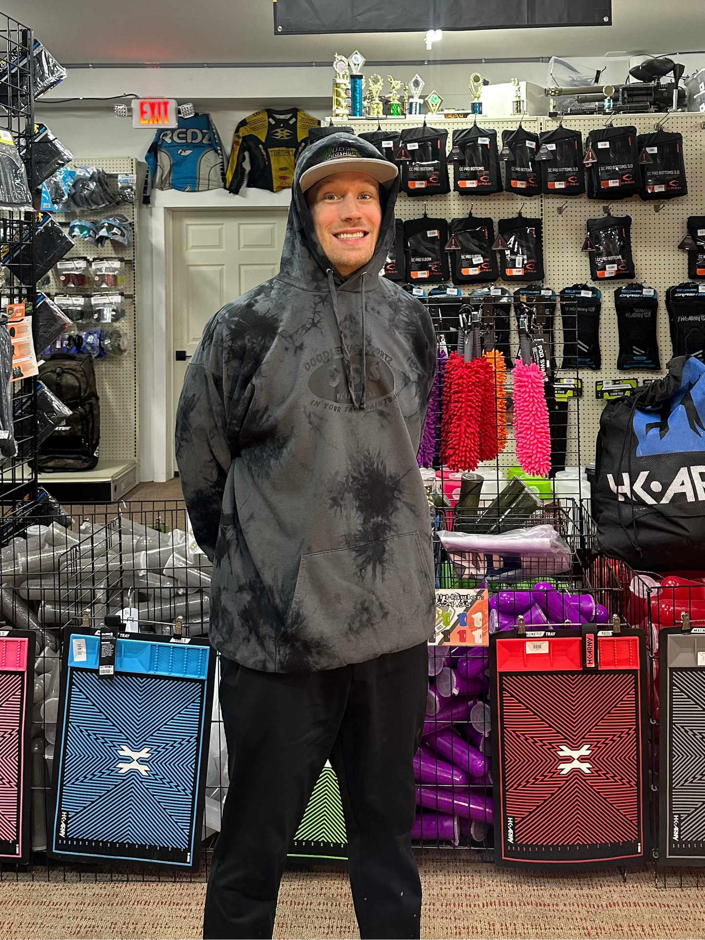 DBS HOODIE - Grey/Black Tie dye