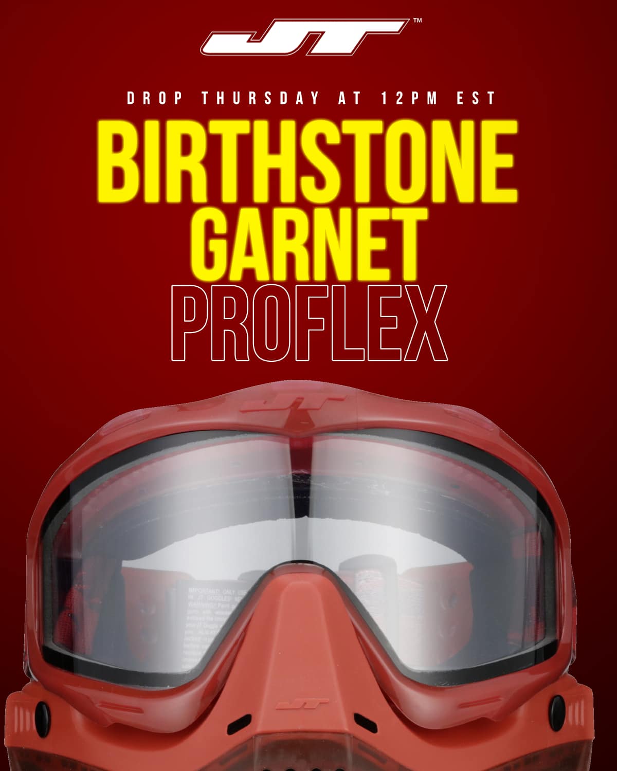 JT Spectra Proflex LE Goggle - Jan Birthstone Ice - Garnet W/magnet chin strap