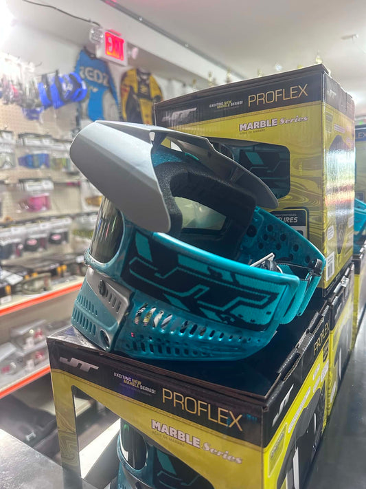 JT ProFlex Paintball Mask - Marble X-factor Teal Black Away SCS
