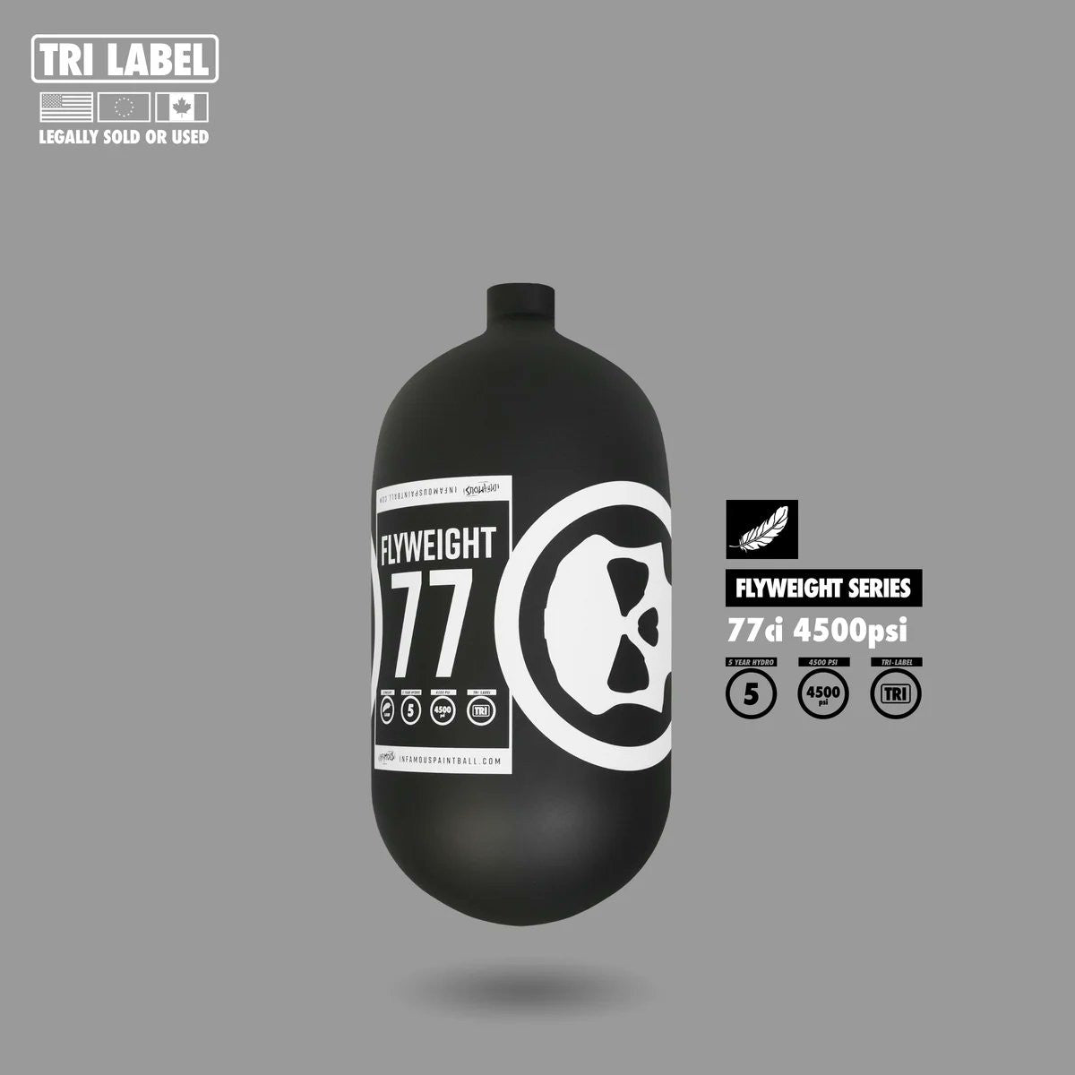 INFAMOUS PRO DNA FLYWEIGHT TANK 77CI - Core Skull - Black/White