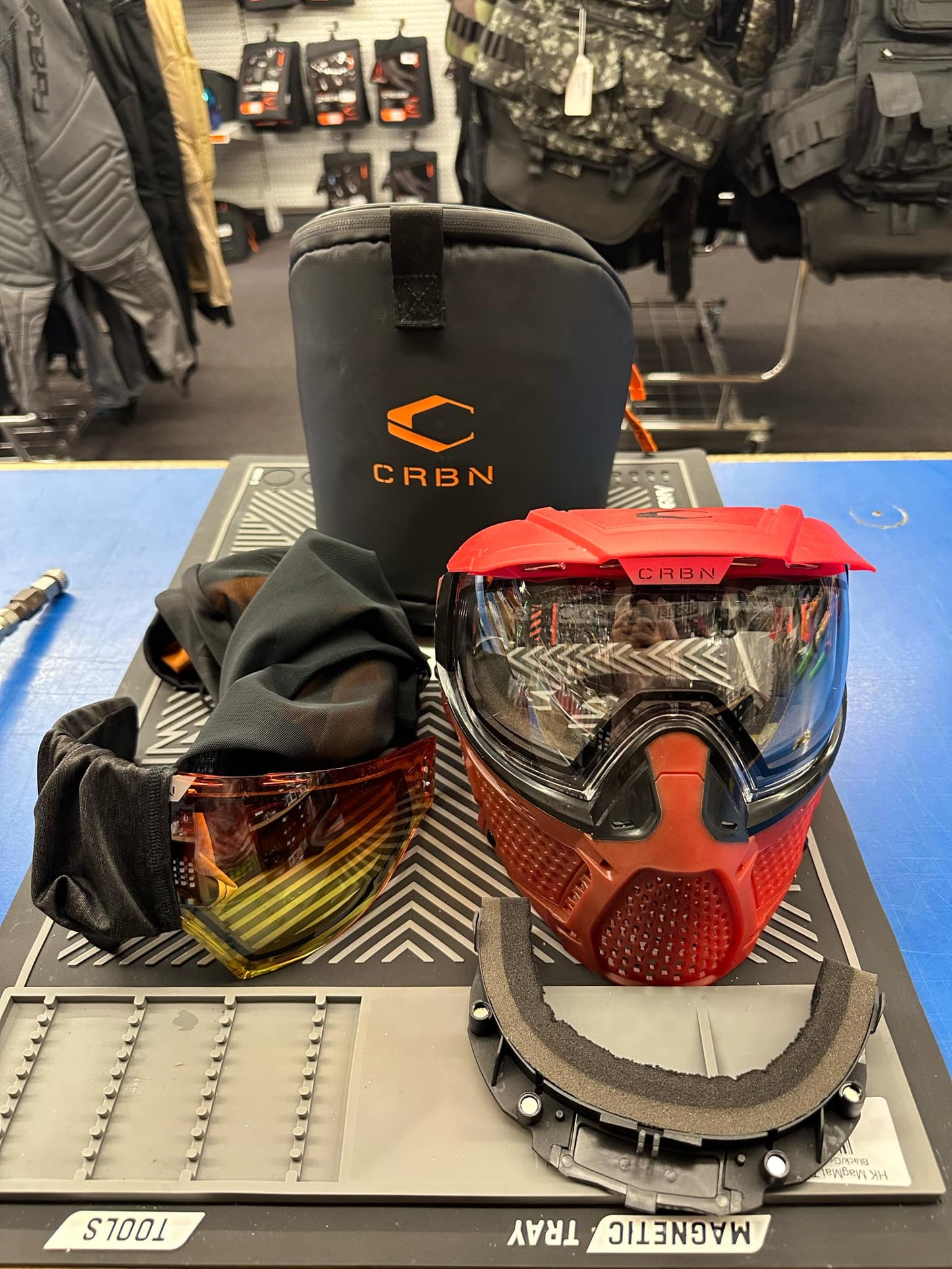 Used CRBN PRO Goggles W/ STORM FAN - Blood Fade