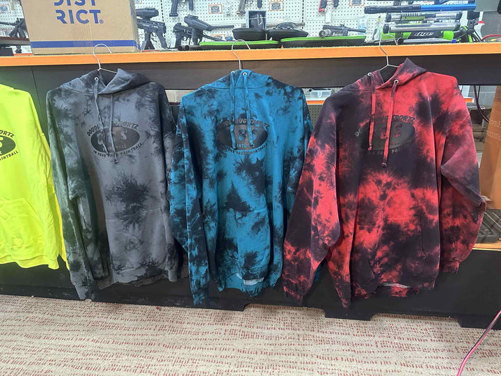 DBS HOODIE - Red/Black Tie dye