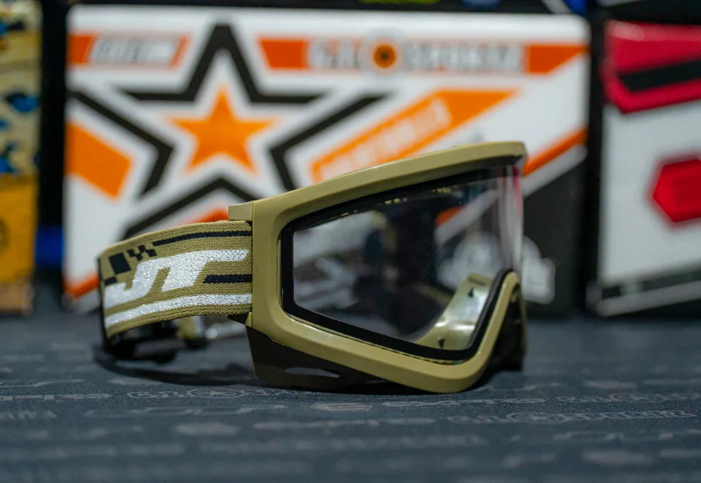 JT QLS Complete Goggle Frame - Olive W/ Clear Lens