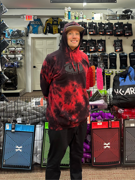 DBS HOODIE - Red/Black Tie dye