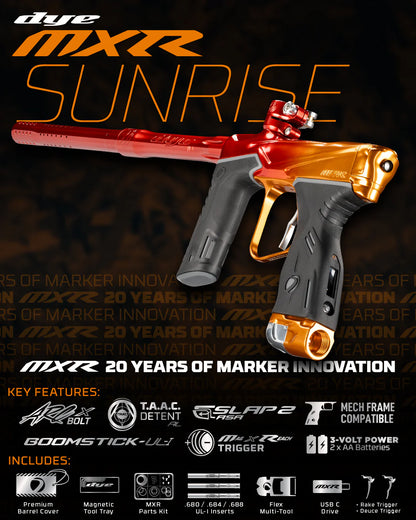 DEMO GUN: Hardly used DYE MXR SUNRISE - RED/ORANGE FADE POLISH