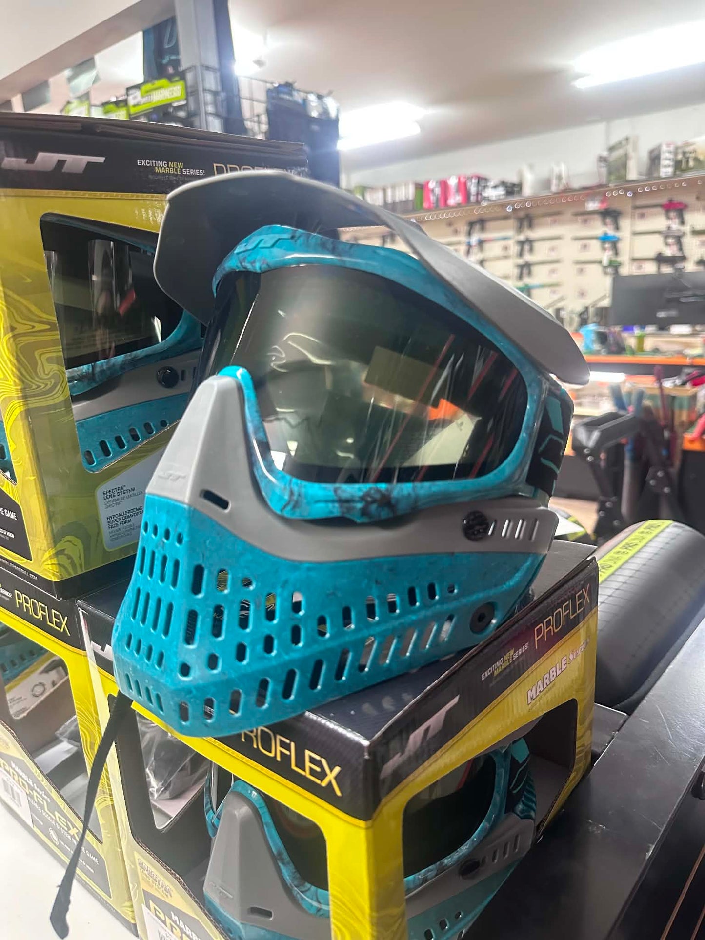 JT ProFlex Paintball Mask - Marble X-factor Teal Black Away SCS