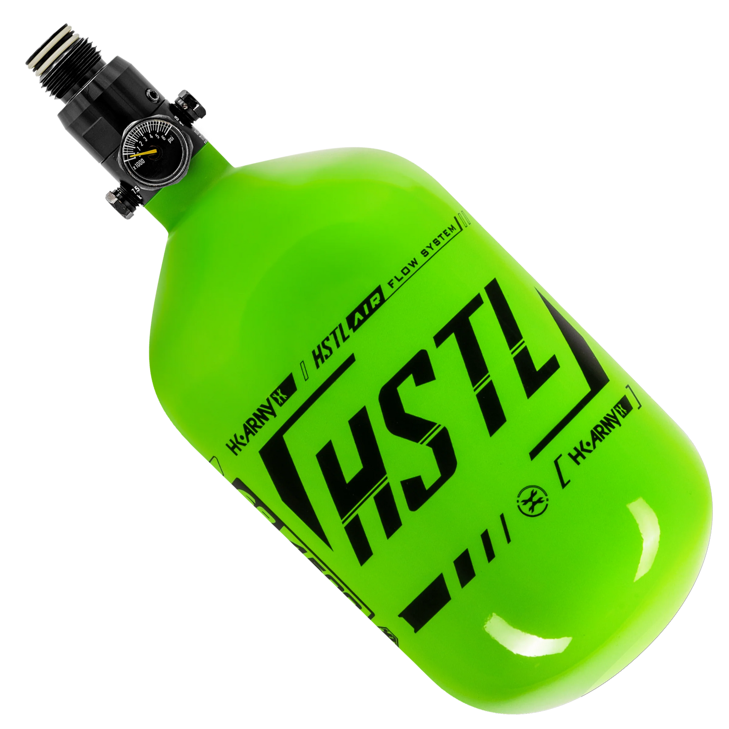 HK 68ci 4500psi HSTL Tank w/ Standard Reg - Neon Green